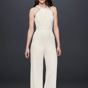 Perfect white jumpsuit for a bride-to-be!!